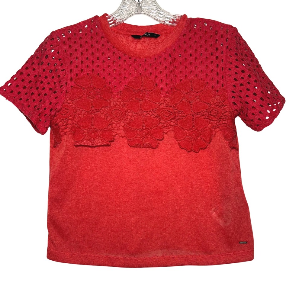 Only pink blouse women's small lace boho festival career summer resort  girly